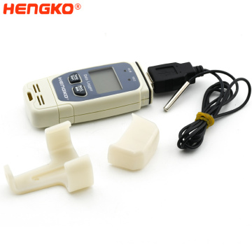 HK-J8A104 Dados de temperatura Logger USB LCD Display Reutiliza Recorder de temperatura Detector 65000 Pontos Recorde para cadeia de frio